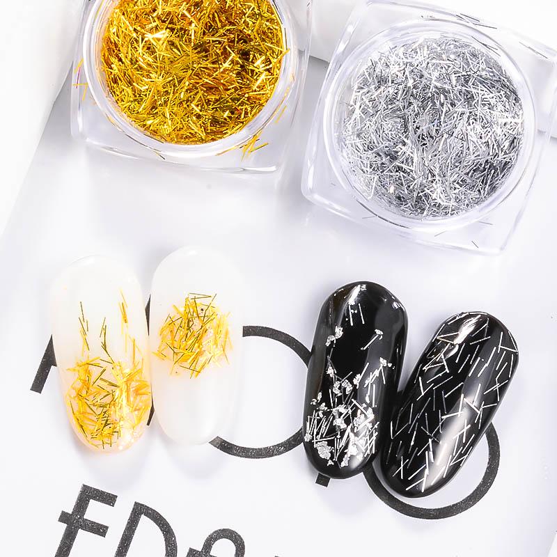 Mtssii 1g Colorful Shiny Laser Strip Irregular Paillettes Sequin Flakes Dust Nail Art Manicure Decor