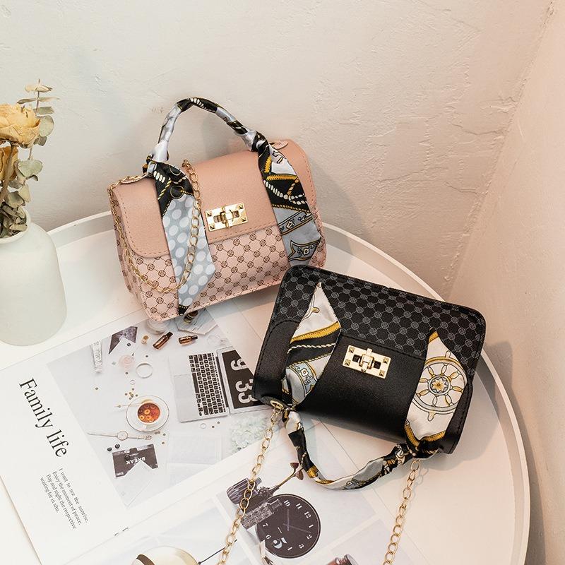 Women's bag new chain bag women's high-end pu printed small square bag mini messenger bag