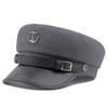 Podzim Zima Námořnický klobouk Loď Kotva Opasek Spona Klobouk okraj Vlněný Plochý klobouk Sailor Hat Dámský Malovaný klobouk Vojenské kšiltovky