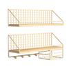 Punch-Free Wall Shelf: Cosmetic Storage with Key Hanger Hooks for Bedroom/Bathroom.