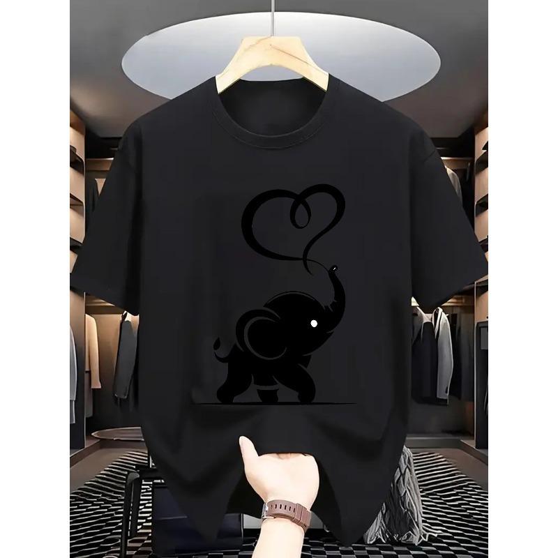 

European sizes Summer Men S Fashion Short-Sleeve T-Shirt with Letter Pattern Print 4XL чорний
