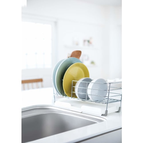 Richell Silicone Dish Drainer, White, Shelly, Wire Dish Drainer Set S, Vertical/Horizontal Use, Antibacterial