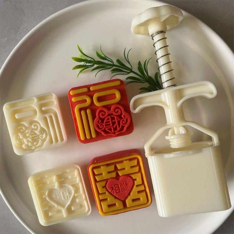 Hand Pressed Mooncakes Mold Cookie Stamp Green Bean Cake Bakewares Traditional Pastries Mould for Baking Enthusiasts