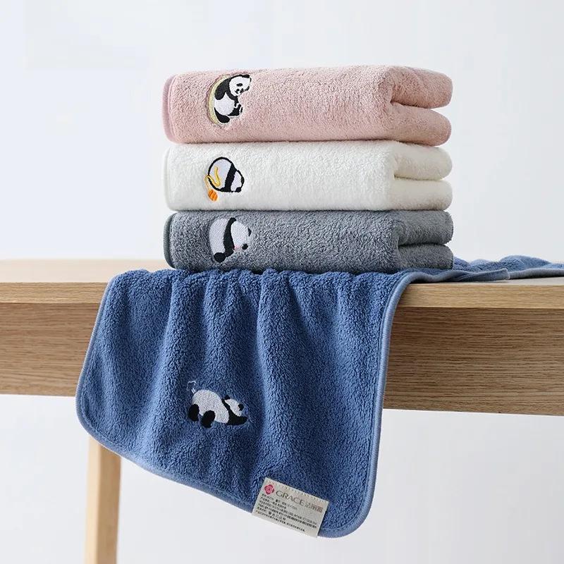 Cartoon Panda Baby Towel Cotton Face Hand Towel for Children Adult Soft Absorbent Kids Shower Washcloth Bath Towel 50x25cm
