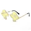 Mushroom Rimless Sunglasses Unisex Fashion Concave Shape Funny Party Streetwear Sun Glasses for Men Women
