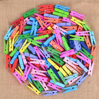 Colorful Heart-shaped Wooden Clips for DIY Crafts and Photos - Includes Jute Rope