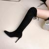Thin thick-soled thin-heeled thin academic long tube British style high boots, wearing youthful vitality and non-slip