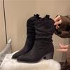 Fashion Retro 2025 New Women's Mid-leg Boots Look Skinny