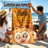 Custom Name Personalized Garfield Print Beach Towel, for Trip Camping Beach Party Home Decor, Birthday Gift for Family & Friends