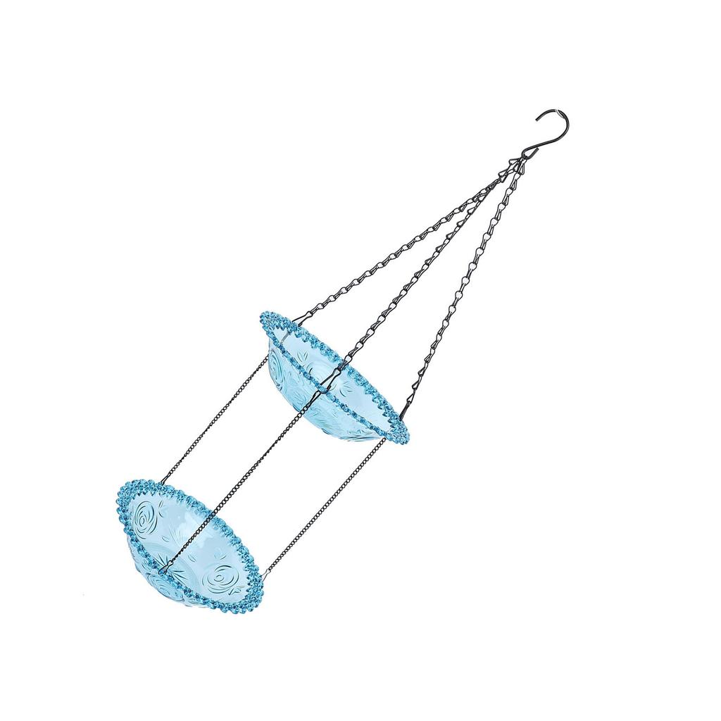 Hanging Birdbath Bird Feeder Double Layers Innovative Large Space Solar Fountain Hanging Bird Bath