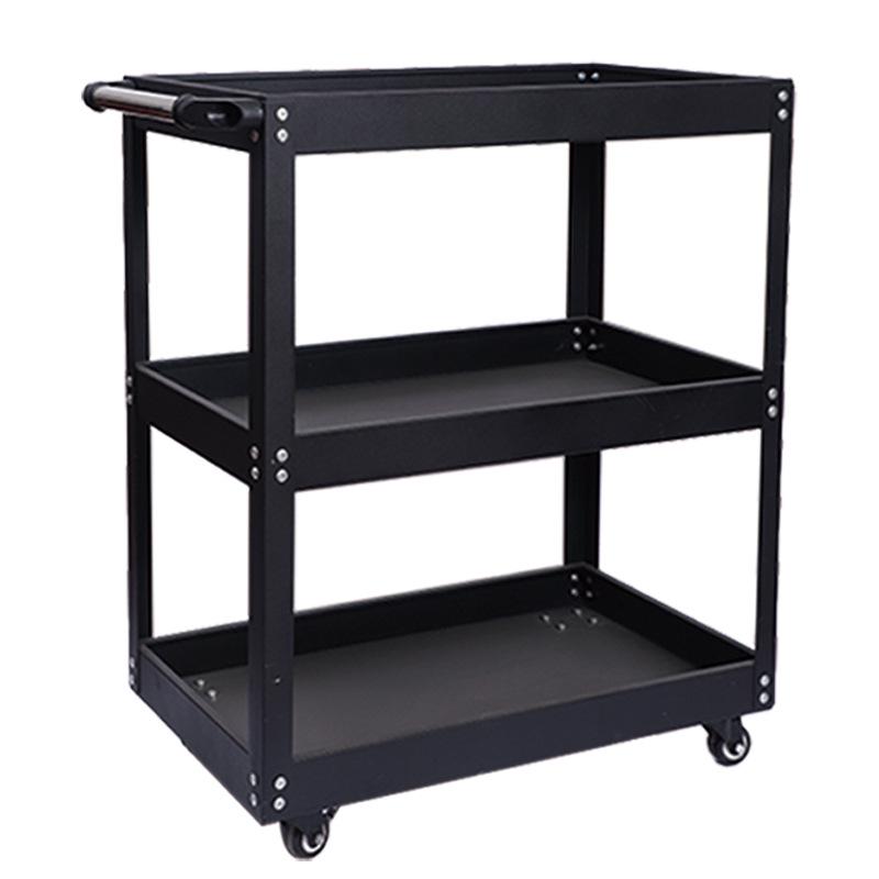 Adjustable Three-Layer Automotive Tool Cart with Drawers - Mobile Repair and Storage Trolley