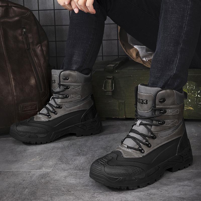 Men's Tactical Desert Hiking Boots - Large Size Military Combat High-top Field Boots