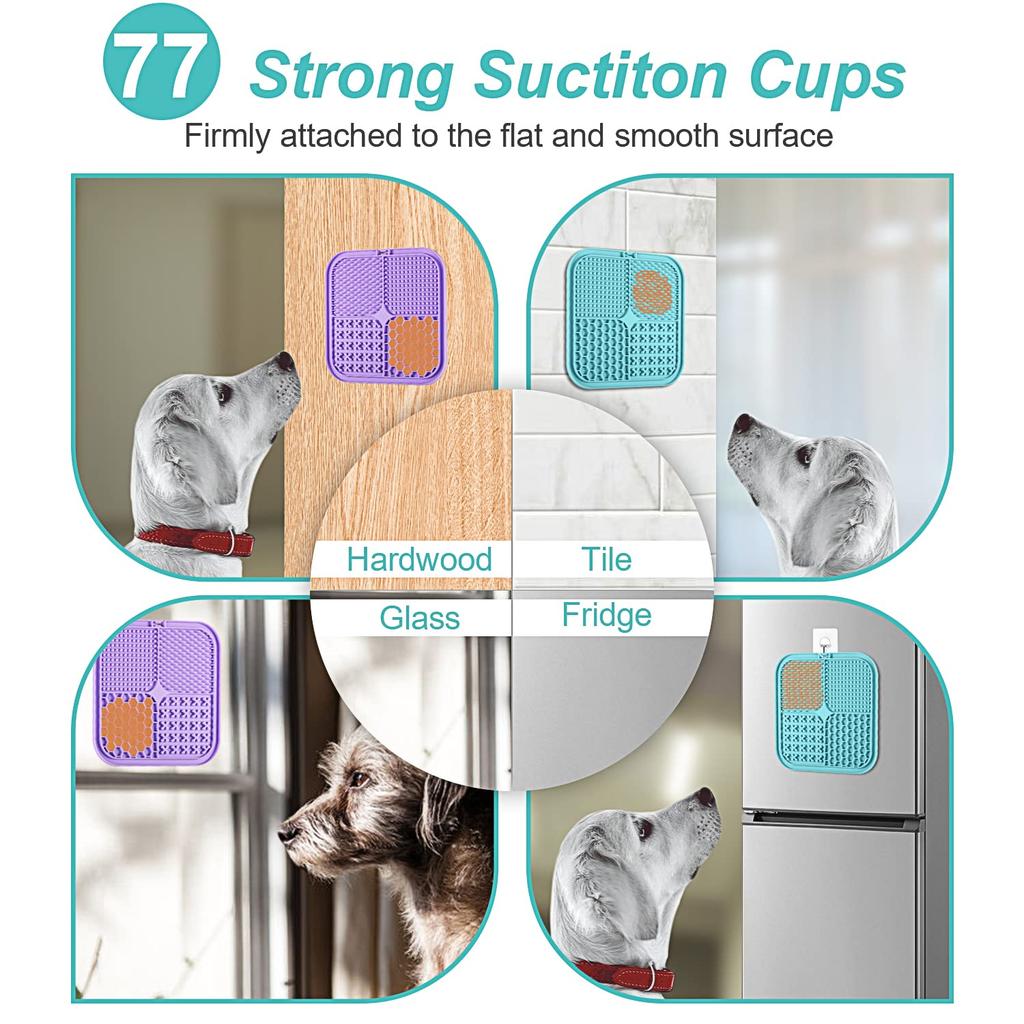 Food Safe BPA Free Easy Clean Silicone Lick Mat for Dogs and Cats Slower Feeder Pet Lick Mat