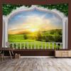 Window Sill Garden Beach View Large Tapestry Wall Hanging Bohemian Hippie Tapestry Room Aesthetic Living Room Home Decoration