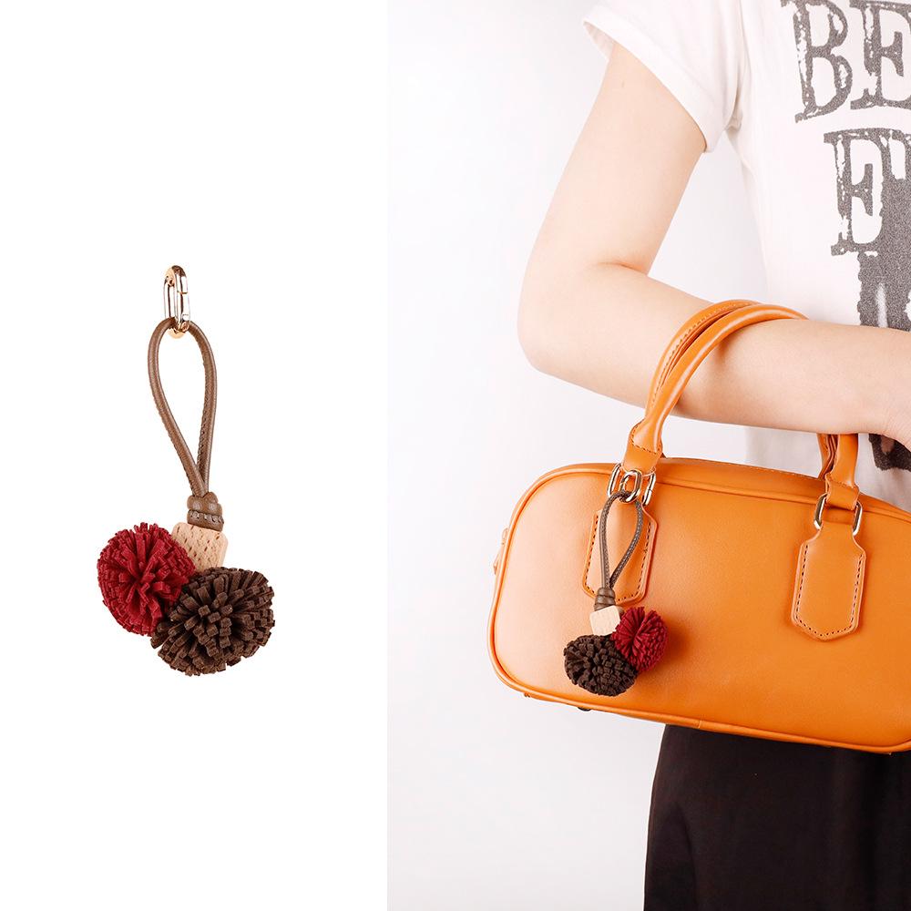 Zhang Yuanying Bayberry Ball Charm - Handmade Woven Bag and Shoe Ornament Keychain