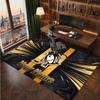 Pittsburgh Penguins Personalized Crystal Velvet Carpet, Customized Name Text Soft Anti‑Slip Rug for Living Room Bedroom