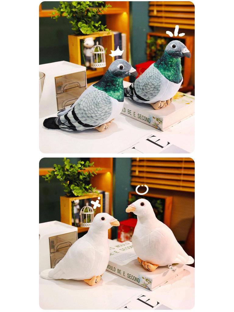 White Dove Carrier Pigeon Plush Toy - Cartoon Bird Ornament for Children's Birthday Gift