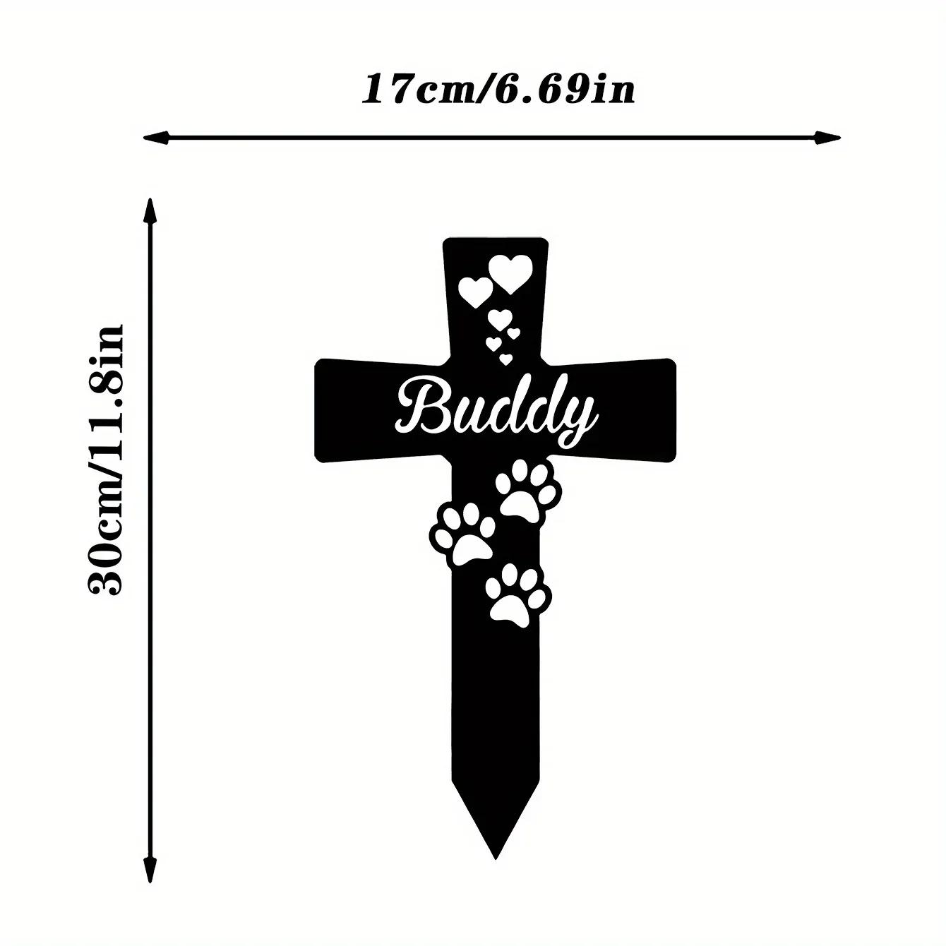 

1 шт. Железный силуэт, питомец, мемориальный колышек, собачий крест, дизайн, элегантный садовый декоративный колышек для почитания домашних животных бежевый
