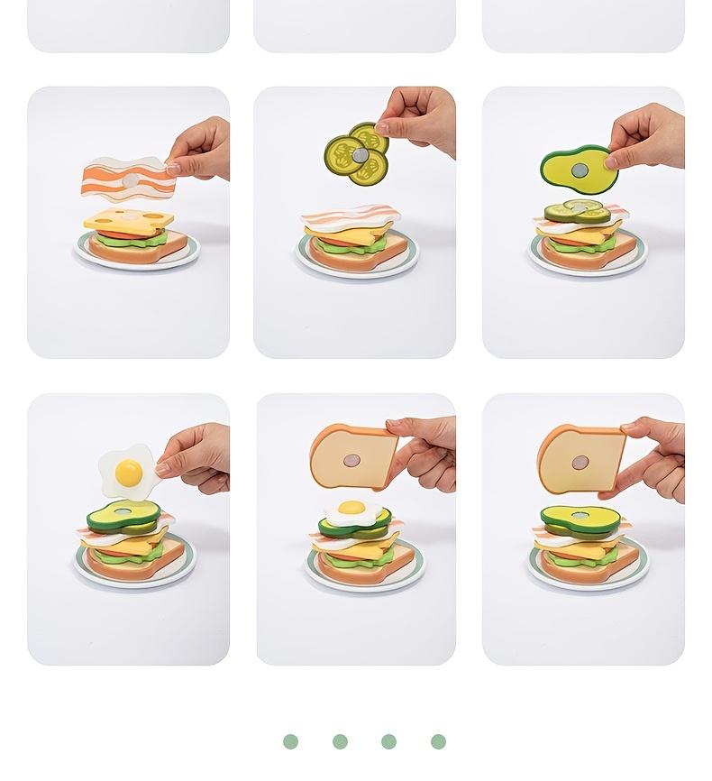 Wooden PopUp Toaster Toy Set,Playhouse Breakfast, Sandwich Set for Pretend Kitchen Role Play Toys for Boys And Girls Aged 3 to 6,Perfect for Christmas