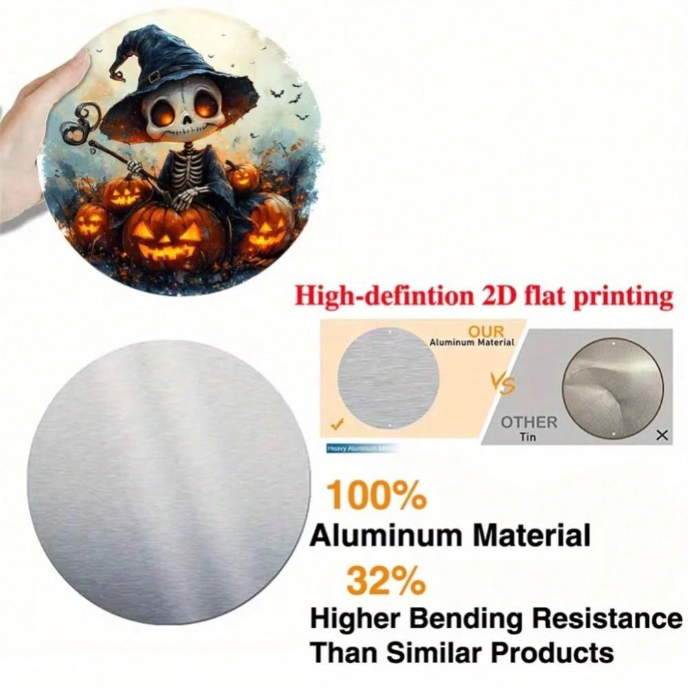 

Aluminum Halloween Wall Art Pumpkin Witch Decor Metal Tin Sign Home 20x20