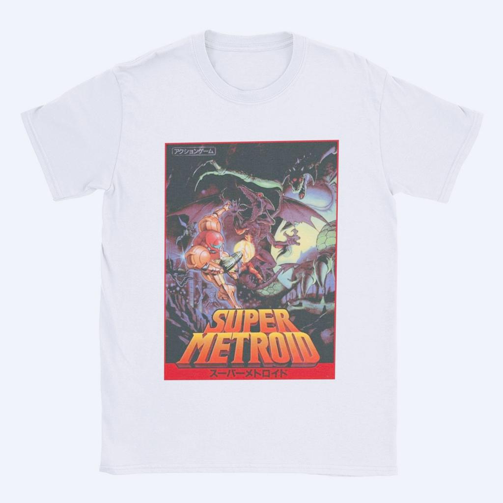 Super Metroid T-Shirt Men's Women's Cotton Retro T-Shirt O-Neck Game Merchandise T-Shirt Short Sleeve Top Classic