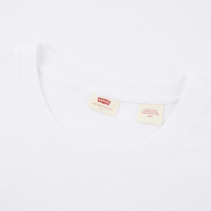 Levis Solid Color Casual Round Neck Short Sleeve T-Shirt Men Tops White A7850-0006