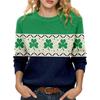 LXF-YT52 Saint Patrick's Day Fair Isle Pullover Sweater - Long Sleeve, Spring and Autumn Fashion.