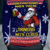 Men's Christmas-themed printed long-sleeved T-shirt, stylish and casual crew neck undershirt, suitable for holiday parties.