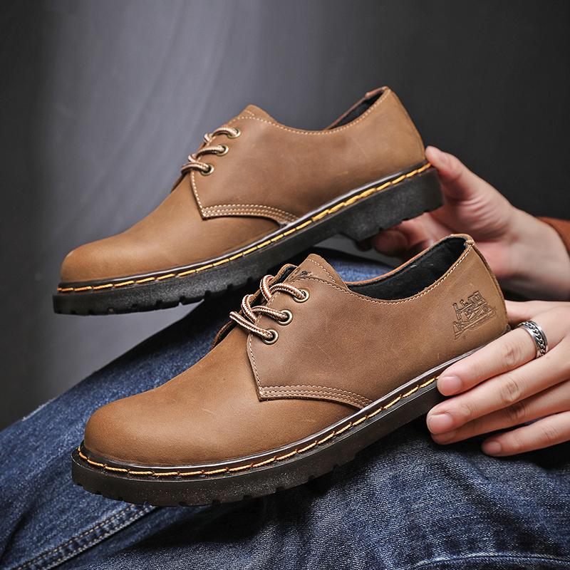 Leisure lace up genuine leather top quality outdoor shoes, fashionable, elegant, luxurious, classic natural leather men's shoes