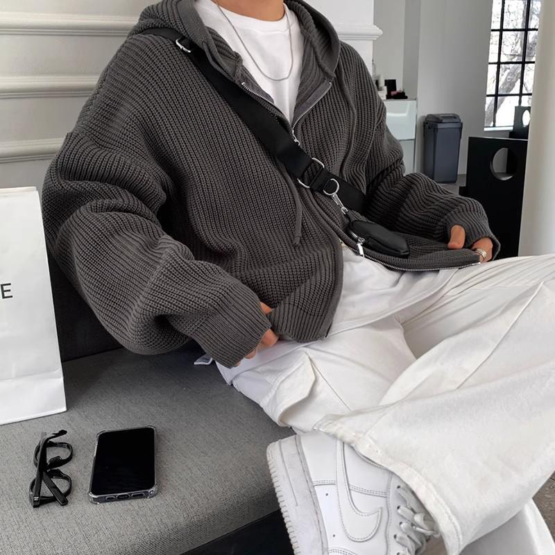 Herren Retro Strickjacke Mantel - Herbst Trend, Vielseitiger & Verdickter Pullover