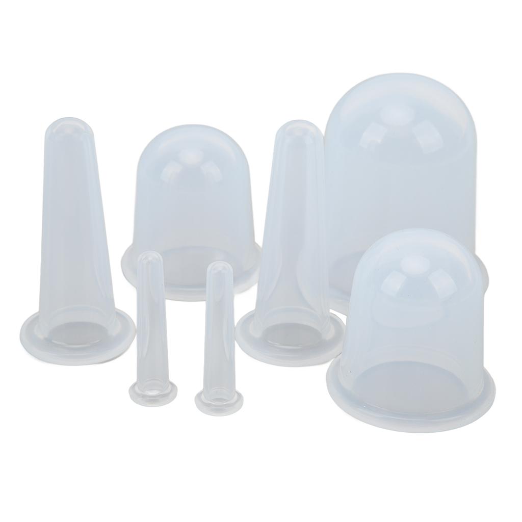 7pcs Cupping Therapy Set Massaging Food Grade Silicone Mini Facial Cupping Set for Home Transparent
