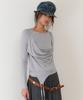 THEVINYLHOUSE Draped Layered Ls Tee(W) Gray