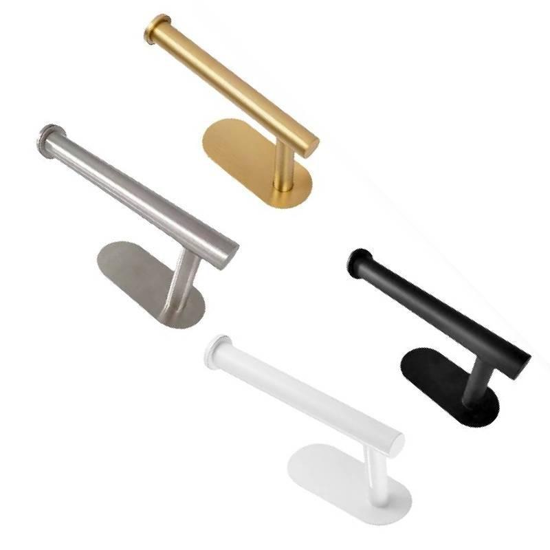 Sleek Brushed Stainless Steel Paper Towel Holder Oval Base No-drill Design For Modern Bathrooms