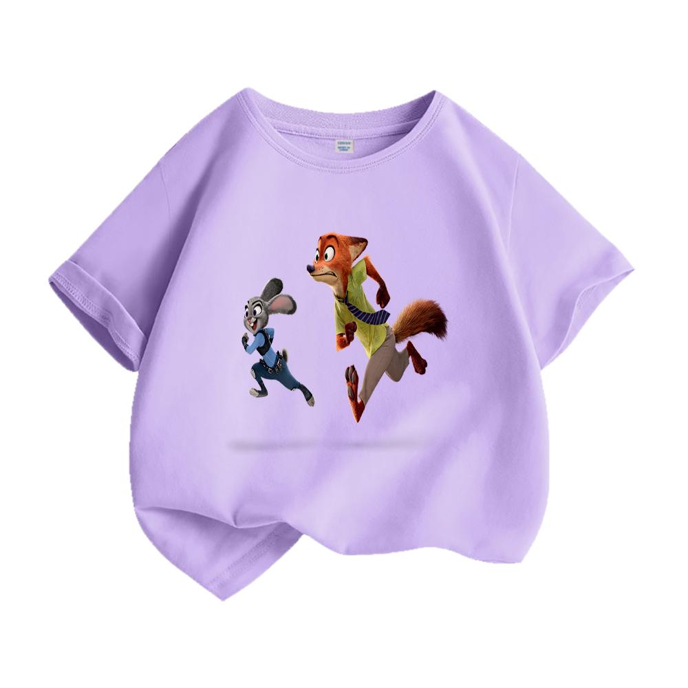 Crazy Animal City Kids T Shirt Cartoon Rabbit Fox Printed Toddler Boys Girls Short Sleeve Cotton Casual Summer Fashion Top Tees