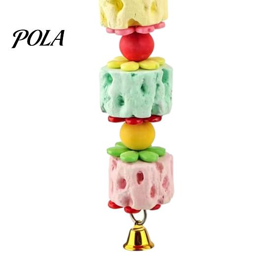 Bird Playtime Accessory Parrot Beak Grinding Stone, Chew Toy with Bell And Colorful Beads, Cockatiel Chewing Enrichment Toy, Cage for Budgies
