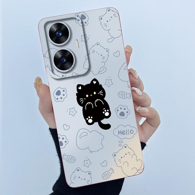 Hülle für Realme C55 NFC Realme C55 4G Narzo N55 2023 Handyhülle Süßer Panda Süße Mädchen Katzen Weiches Silikon Stoßfeste Abdeckung