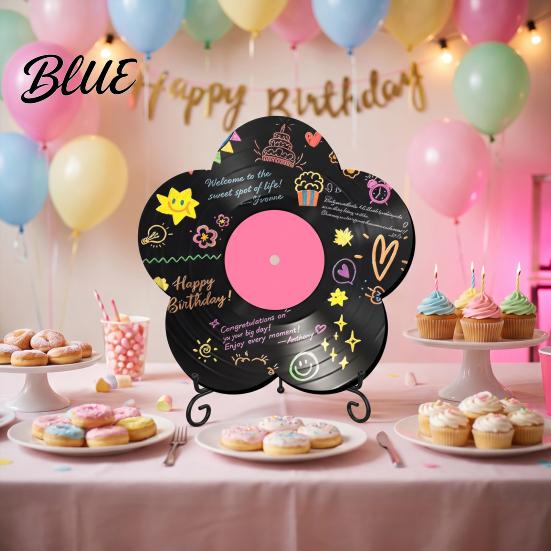 Flower Vinyl Record Supplies Set DIY Board Custom Diy Ornament with Craft Display Stand Design Personalized Birthday Anniversary Message