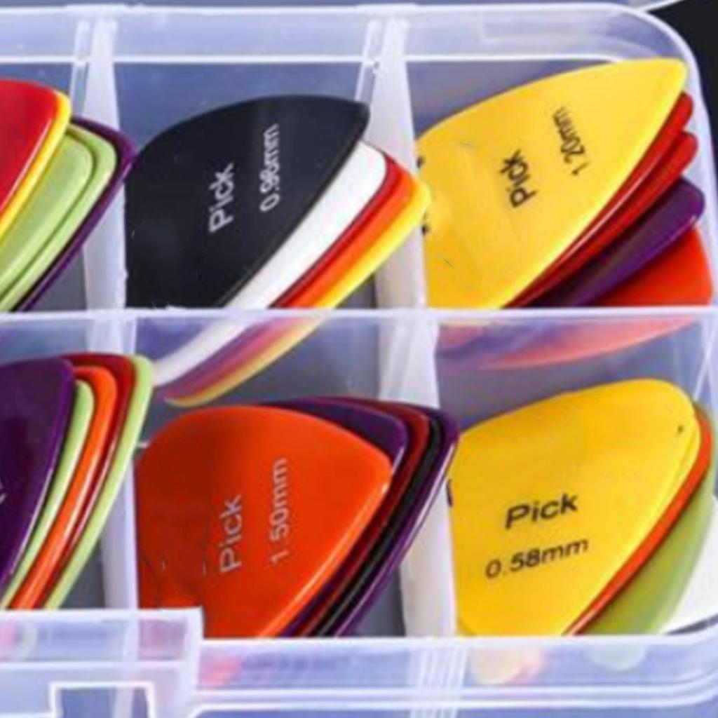50Pcs Folk Guitar Pick Set Practical Comfortable Hand Feel Frosted Finish Mirror Finish Guitar Pick Kit