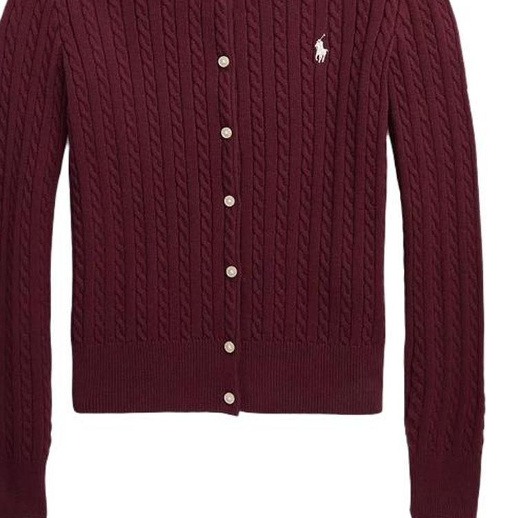 Svetr Polo Ralph Lauren s výšivkou poníka, copánkový úplet, na knoflíky, s dlouhým rukávem, dětský svetr CWPOSWEG6820376-600