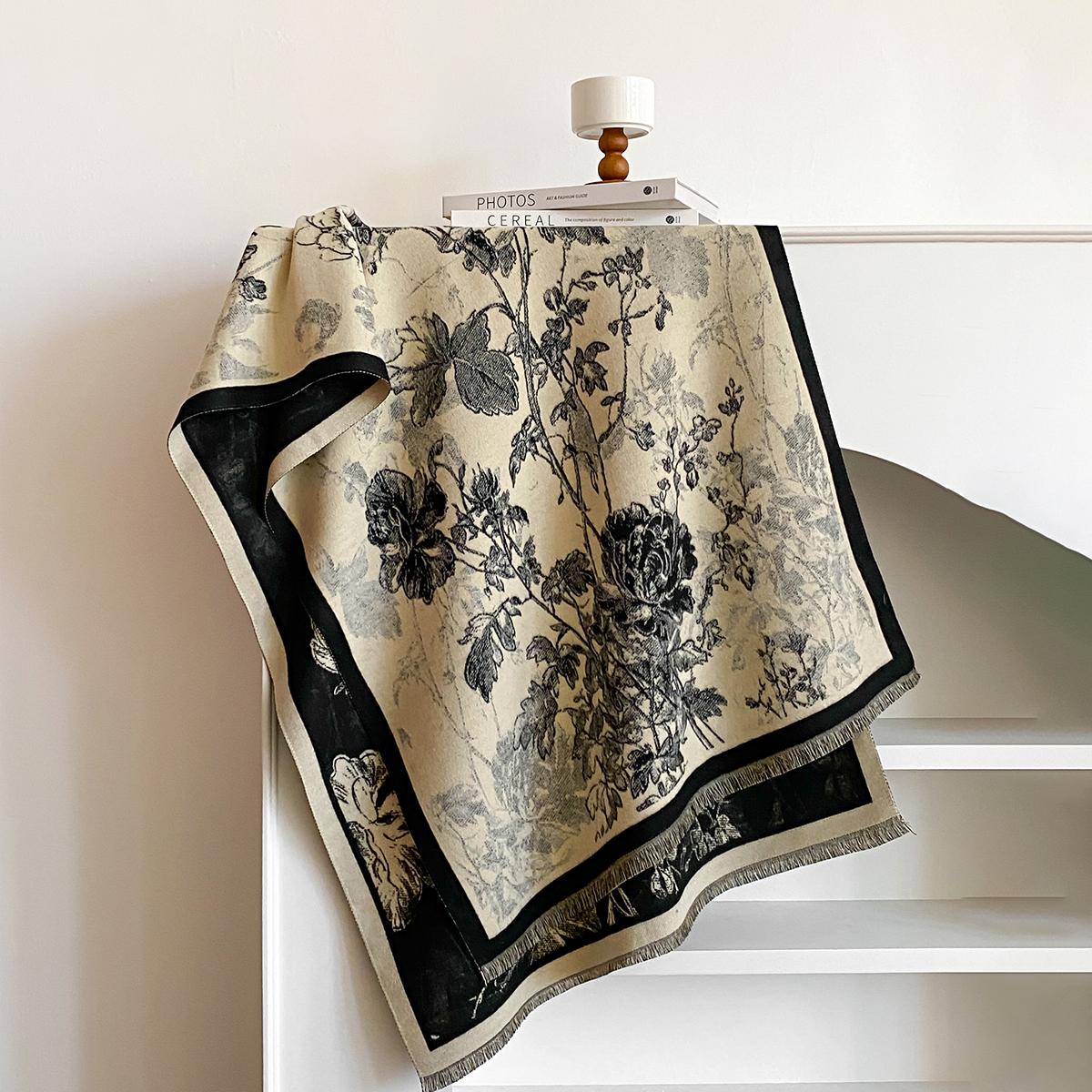 

Новый Роскошный Дизайн Зимние Двусторонние Кашемировые Жаккардовые Шарфы Высокого Качества Женский Утепленный Шарф-Палантин Женский Брендовый Шарф Пашмина