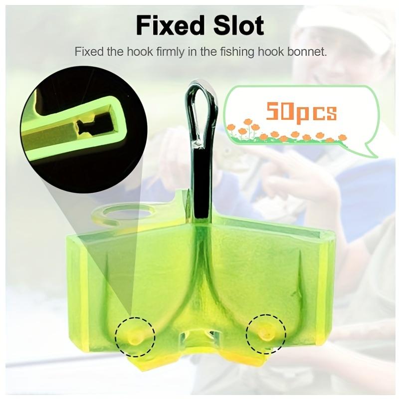 50pcs White Green Treble Hook Protector Covers Set with Slots Sleeves for Tangle-Free Safe Fishing Tackle Storage Organizer 1-5# 260319