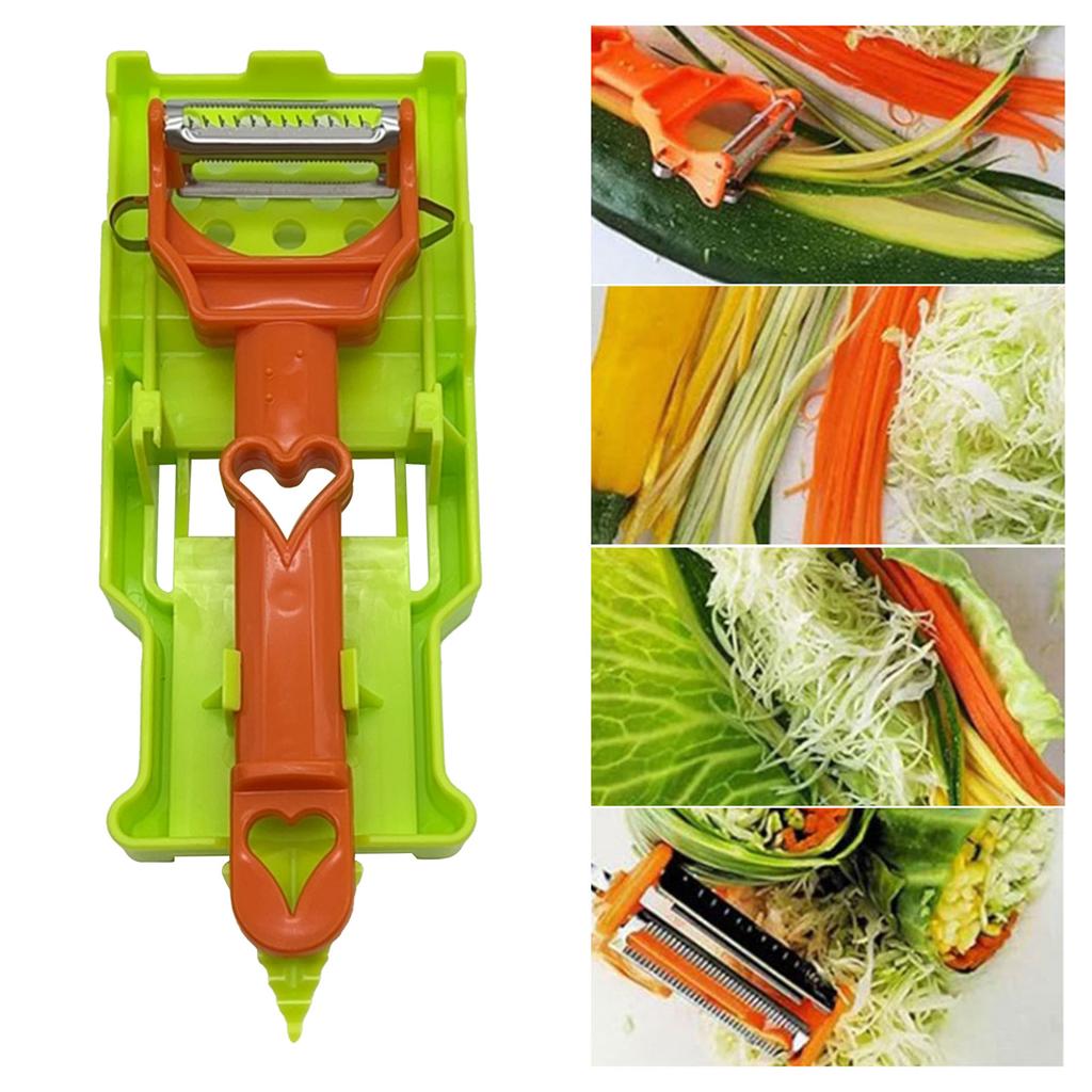 2-in-1 Multifunctional Vegetable Peeler with Stainless Steel Blades Potato Peeler Vegetable Chopper Tool for Home Kitchen
