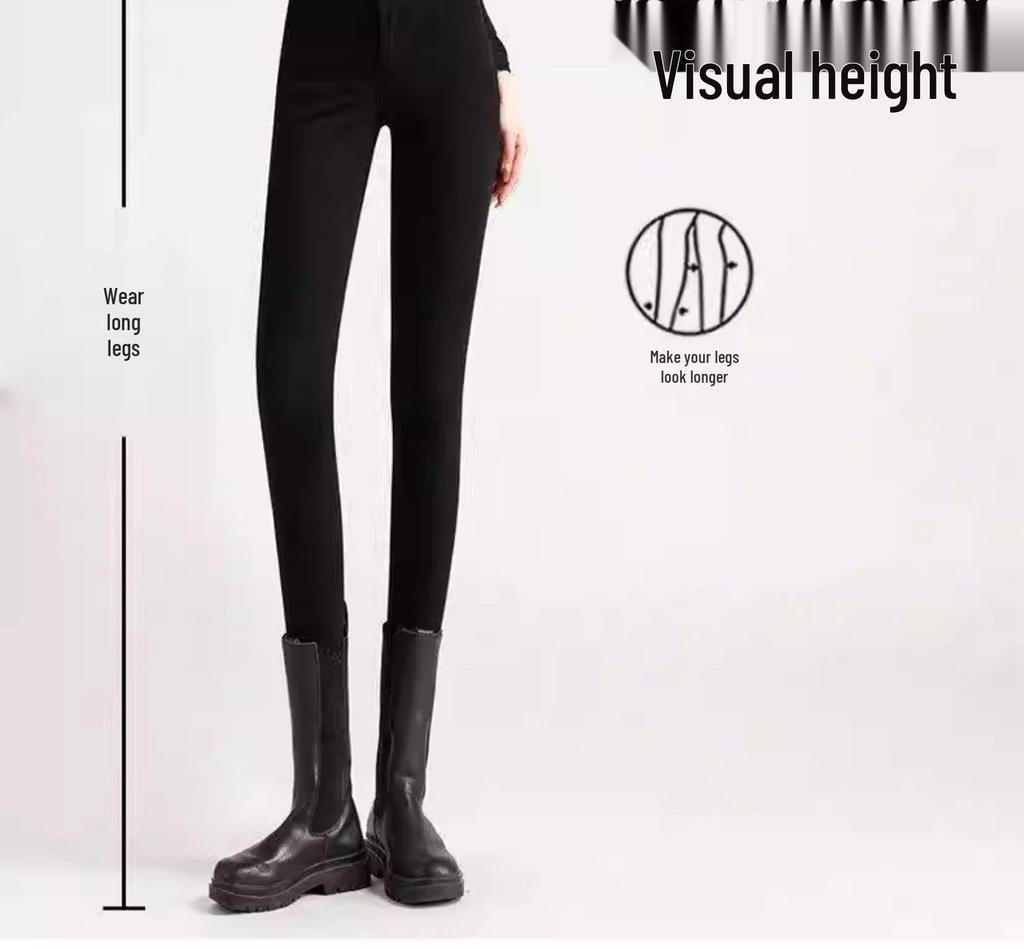 2026 High Waist Slimming Black Leggings: Women's Skinny Elastic Pants for Spring & Autumn