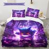 Gengar Pokémon Pattern Bedding Home Decoration Birthday Gift (1 * Duvet Cover + 2 * Pillowcase, Without Core)