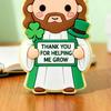 4 Pcs St. Patrick's Day Little Jesus Figurines Thank You for Helping Me Grow Tiny Jesus Figures Religious Gifts for Desktop Mantel Shelf Home Decor