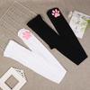 1 sett Dame 3D Cat Paw Strømper Hansker Sett Kawaii Cat Cosplay Kitty Sokker Ensfarget Anti-skli Halloween Party Cat Claw Paws Pad Sokker