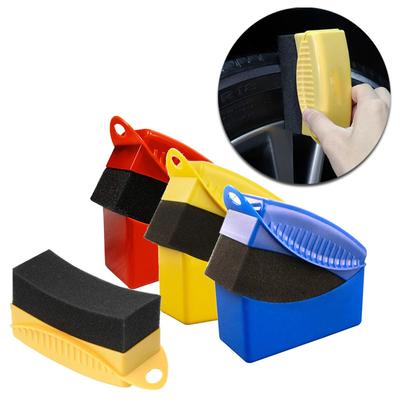 Avec couvercle, éponge de polissage pour roues de voiture, brosse de nettoyage ABS, tampons applicateurs pour contours de pneus, 5 couleurs en option