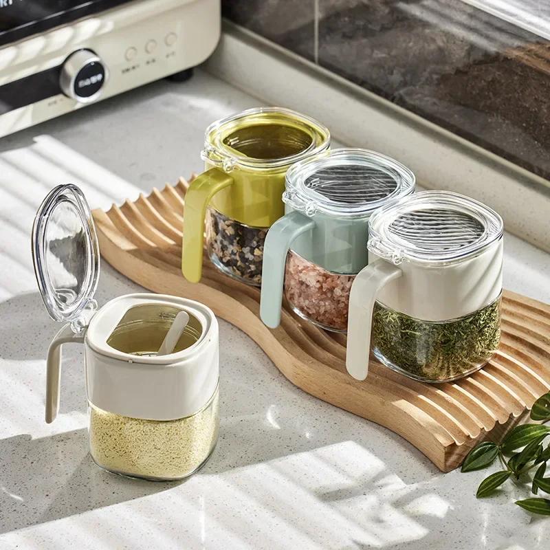 Light Luxury Push-type Sealed Seasoning Jar Cross-border Moisture-proof MSG Seasoning Large-capacity Seasoning Box Organizer