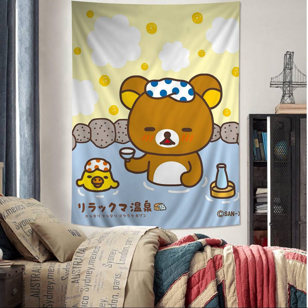 Cartoon Rilakkuma DIY Wandteppich Hängend Tarot Hippie Wandteppiche Schlafsaal INS Heimdekoration
