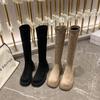 Suede Boots 2025 Autumn and Winter New Fashion Versatile Boots Retro High Boots Velvet Elastic Knight Boots Women